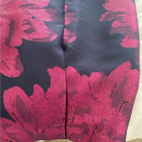 NWT Anthropologie Dress Hutch Floral Jacquard Berry and Navy, V- Neck Size 8 - Picture 9 of 11